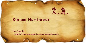 Korom Marianna névjegykártya