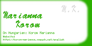 marianna korom business card